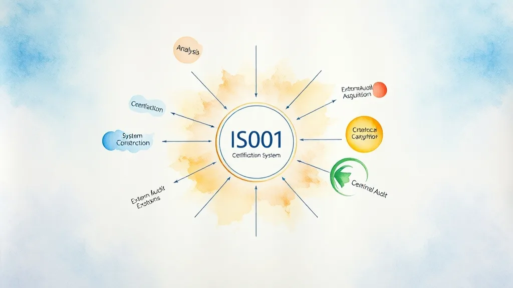 ISO 9001 인증 획득 절차 (watercolor 스타일)