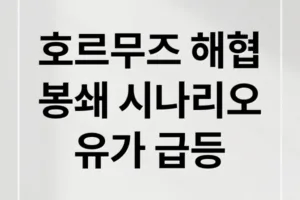 호르무즈 해협 봉쇄가 국제 유가와 한국 경제에 미치는 영향