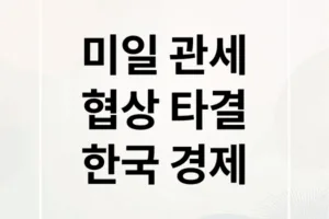 미일 관세 협상 타결: 한국 경제 영향 및 정부 대응 전략
