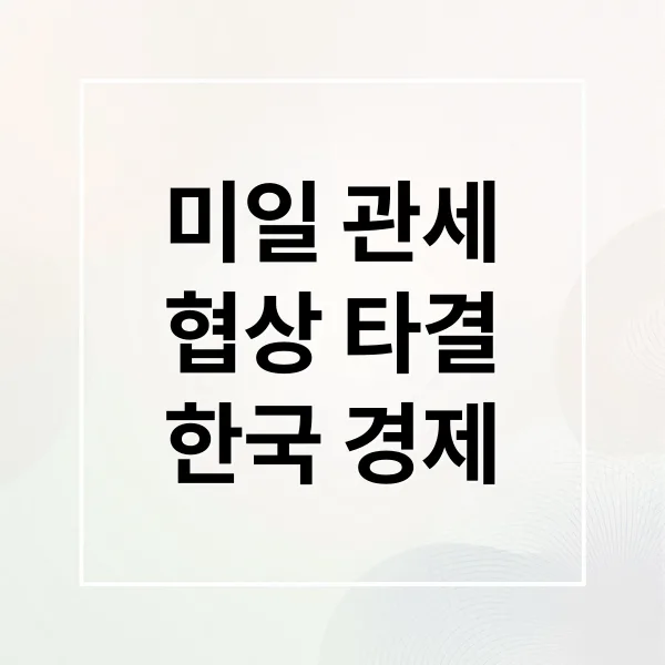 미일 관세 협상 타결: 한국 경제 영향 및 정부 대응 전략
