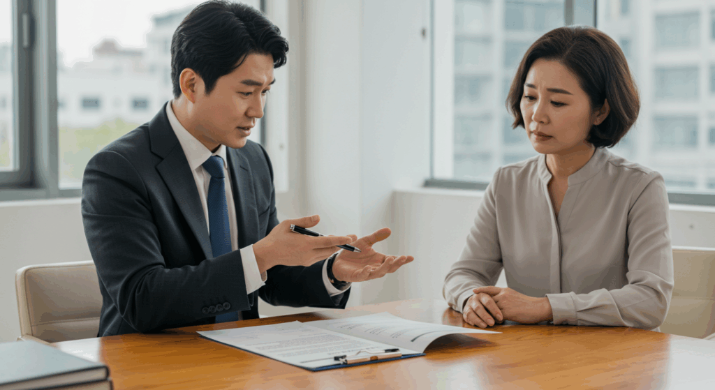 근저당권에 대해 설명듣는 세입자