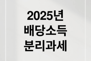 2025년 배당소득 분리과세 완벽 가이드: 수혜주, 세율, 신청 방법