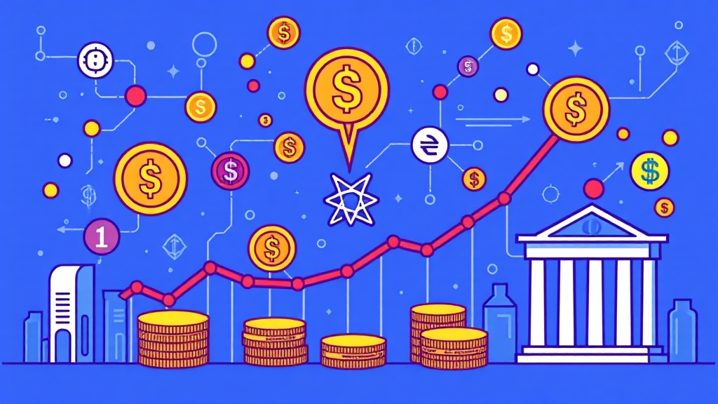 테더(USDT) 완벽 분석: 개념부터 투자 전략, 위험 요소까지 8 스테이블코인 시장 성장 (cartoon 스타일)