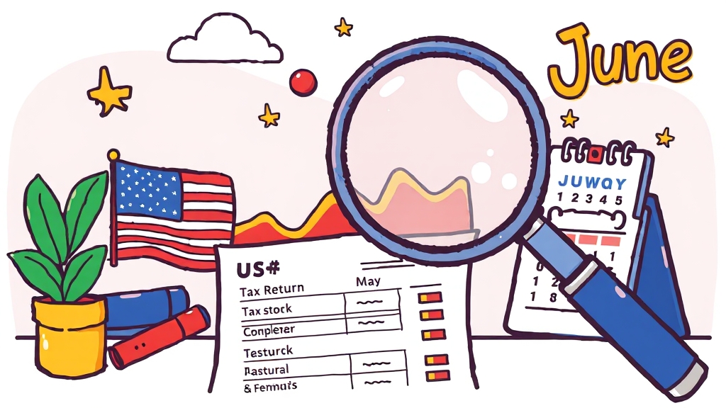 미국 주식 세금 완벽 가이드: 양도소득세 계산부터 절세 전략까지 2 미국 주식 세금 첫 신고 안내 (cartoon 스타일)