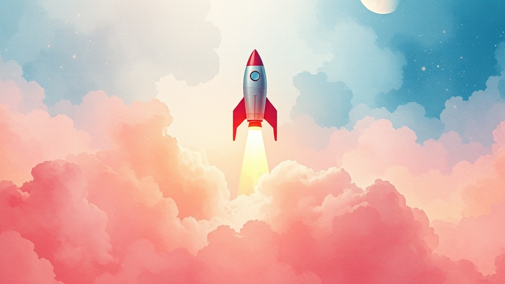 성장주, 미래를 향한 투자 (watercolor 스타일)