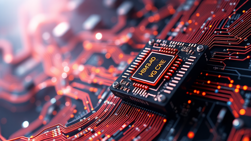 HBM4E 기술 사양 및 성능 향상 분석 (realistic 스타일)