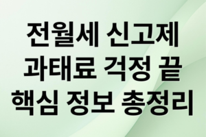 전월세 신고제 방법 및 기한: 2026년 과태료 부과 기준과 온라인 신고 가이드