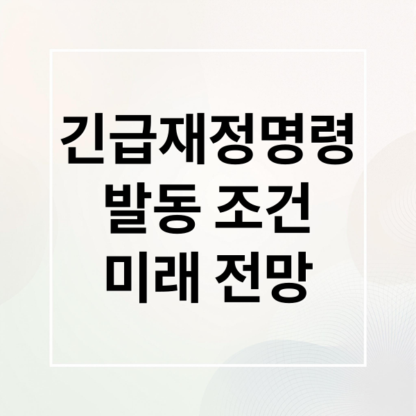 긴급재정명령 뜻과 발동 조건 사례: 헌법 제76조와 경제적 영향 총정리