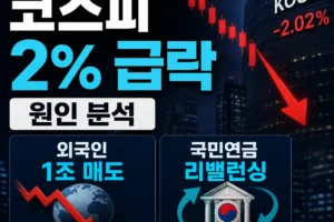 2026년 7월 1일 코스피 2% 급락 원인: 외국인 1조 매도와 국민연금 리밸런싱